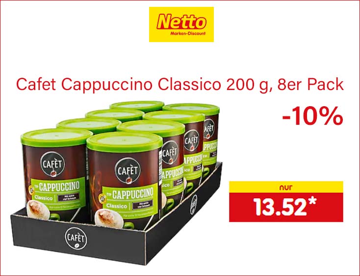 -10% | Cafet Cappuccino Classico 200 g, 8er Pack