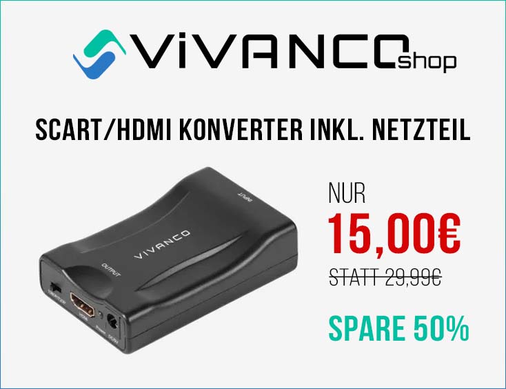 50 %-Rabatt auf Scart zu HDMI Konverter bei VIVANCO