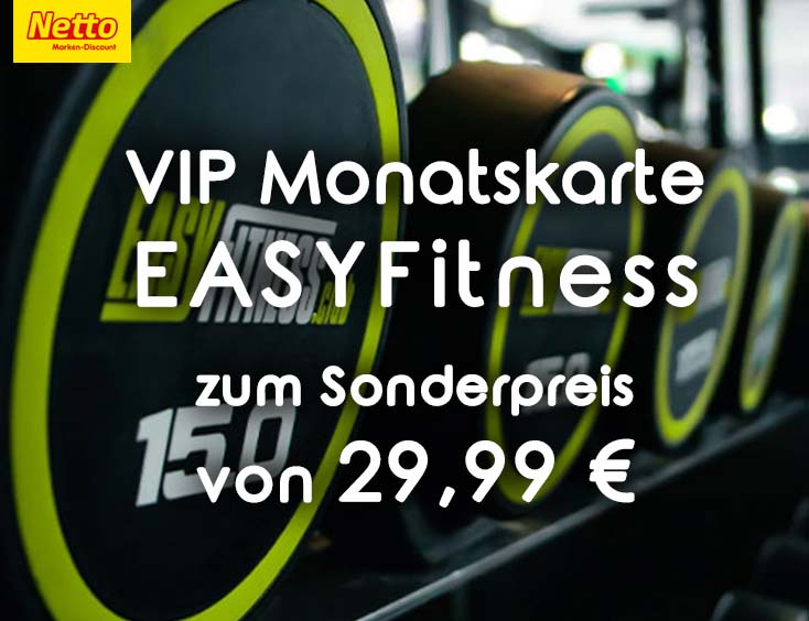 VIP Monatskarte EASYFitness zum Sonderpreis von 29,99 €!