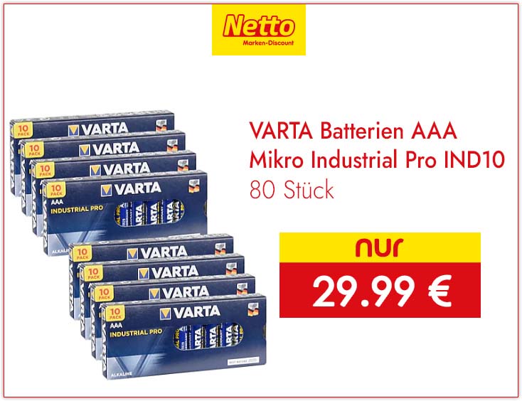 VARTA 80 Stück Batterien AAA Mikro
