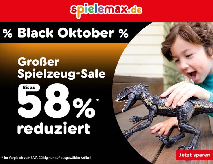 Bis zu 58% im Black Oktober Spielzeug Sale