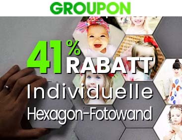 41% Rabatt: Individuelle Hexagon-Fotowand