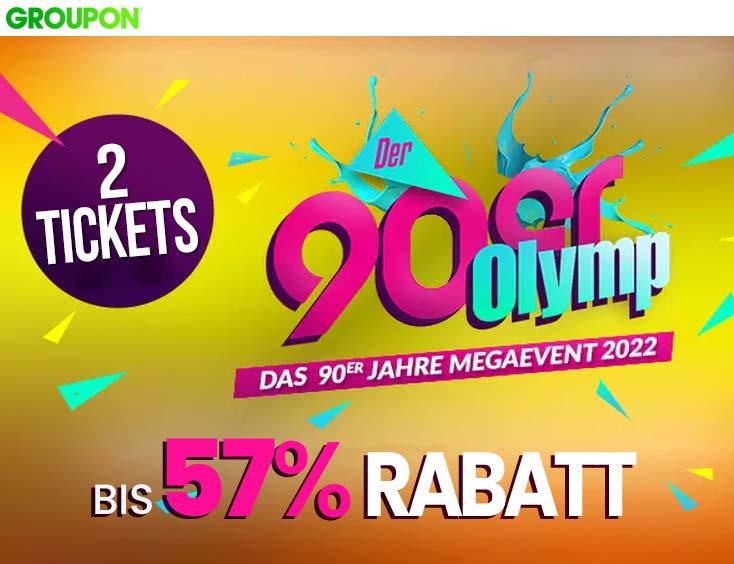2 Tickets 90er OLYMP Open-Air Festival bis 57% RABATT