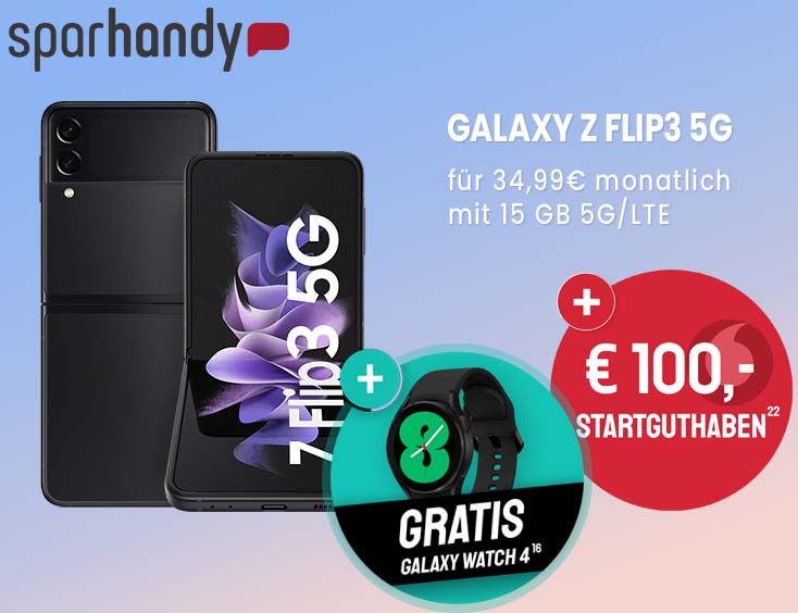 Galaxy Z Flip 3 5G 128GB + 100€ Startguthaben