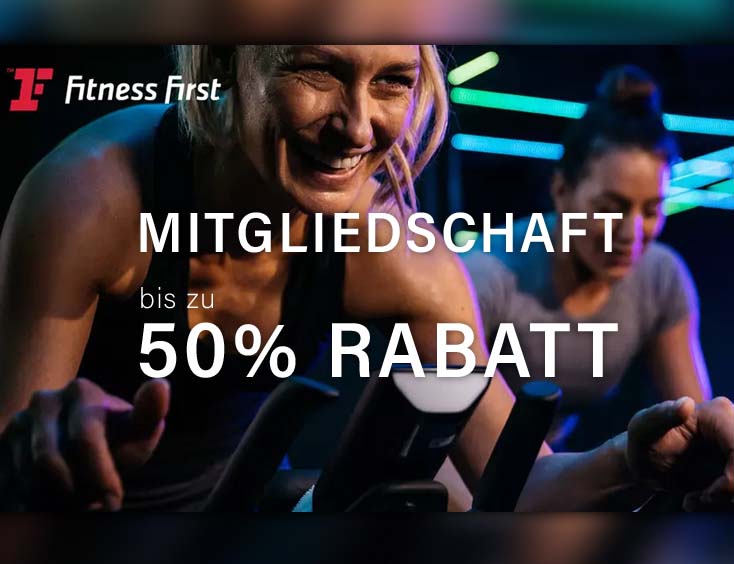 Fitness First Mitgliedschaft bis zu 50% RABATT