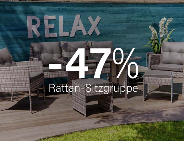 Rattan-Sitzgruppe für Garten | -47%