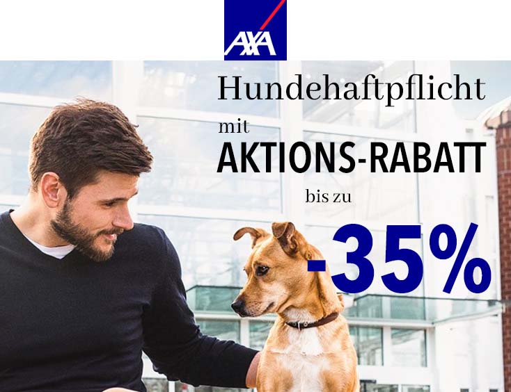 Axa: Hunde-Haftpflicht AKTIONS-RABATTE -35%