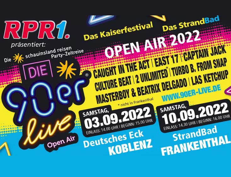 2 Stehplatz-Tickets für das „90er Open Air Festival“