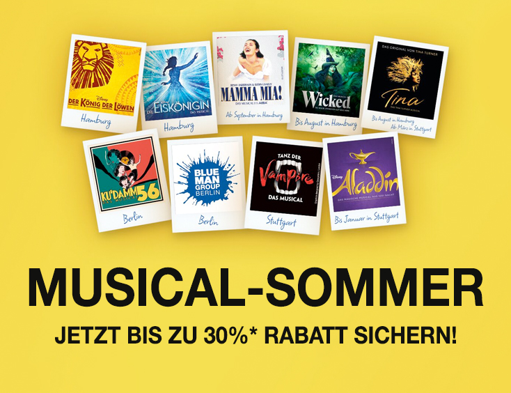 Musical-Sommer: Bis zu -30% auf TOP-Musicals