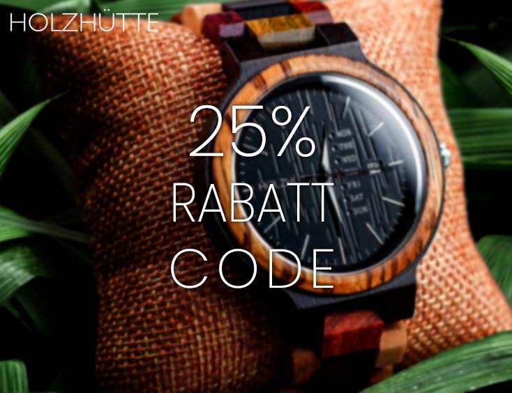 Holzhütte Uhren: 25% RABATT Code