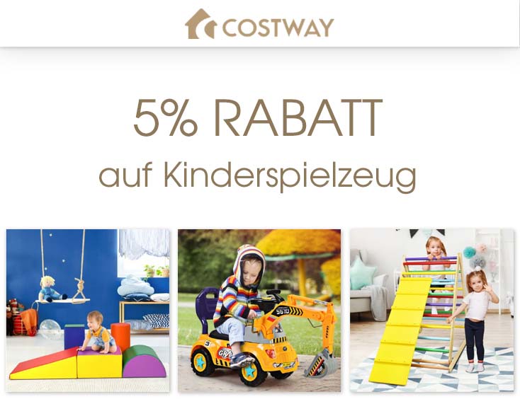5% Rabatt auf Spielzeuge bei Costway.de