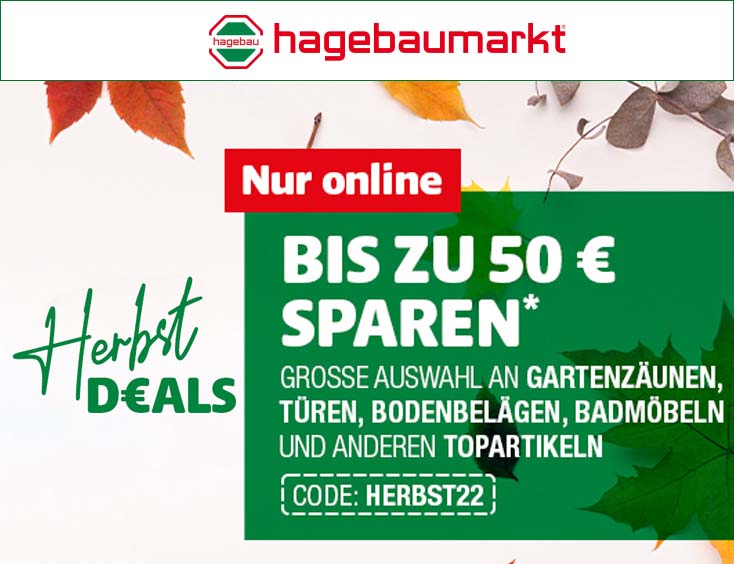 Bis zu 50€ Rabatt: hagebau.de Herbst Deals