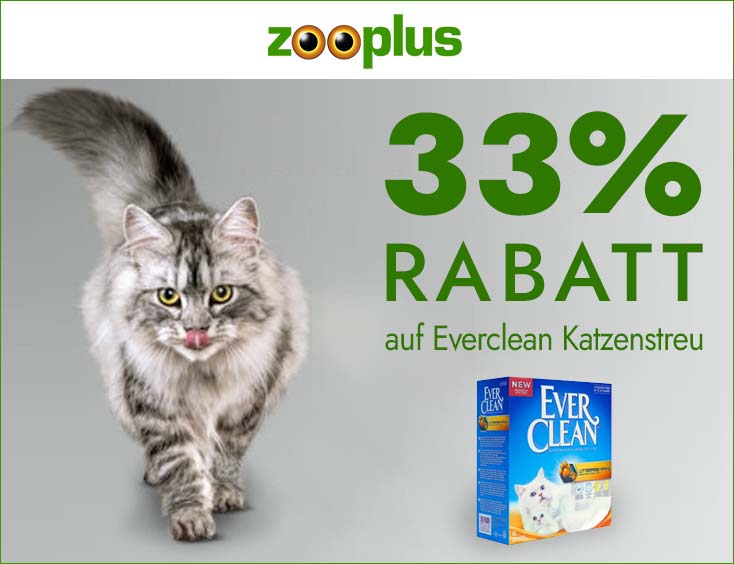 33% Rabatt auf Everclean Katzenstreu