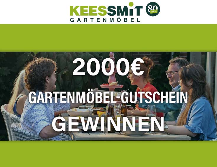 2000 € Gartenmöbel-Gutschein gewinnen