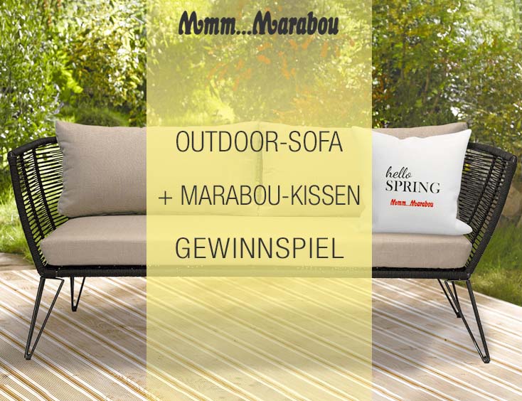 Schwedisches Outdoor-Sofa + Marabou-Kissen