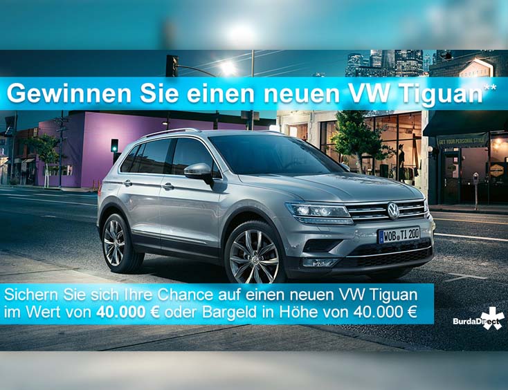 WOW! Kostenloses VW Tiguan Gewinnspiel